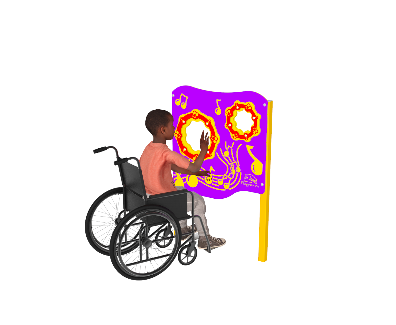 GL Jones Playgrounds - Cascade Shaker Inclusive Free Standing Music Panel